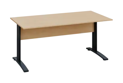 EPK 28 - 16 stůl kancelářský, kovová podnož černá, deska 25 mm, široký 1600 mm, bříza irská